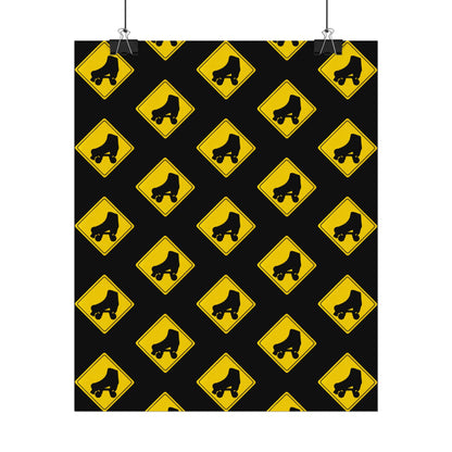 Warning Skater Rolled Poster