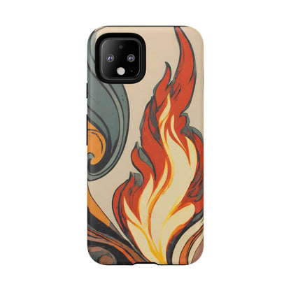 Artistic Flames Abstract Tough Phone Case