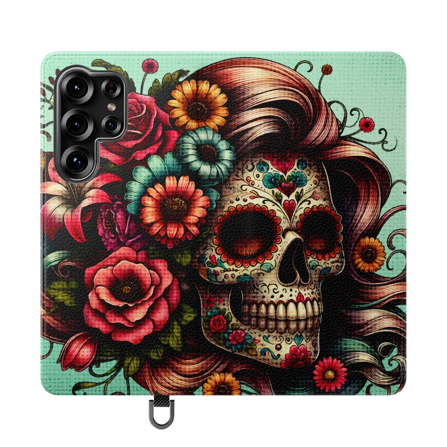 Sugar Skull Flip Wallet Phone Case