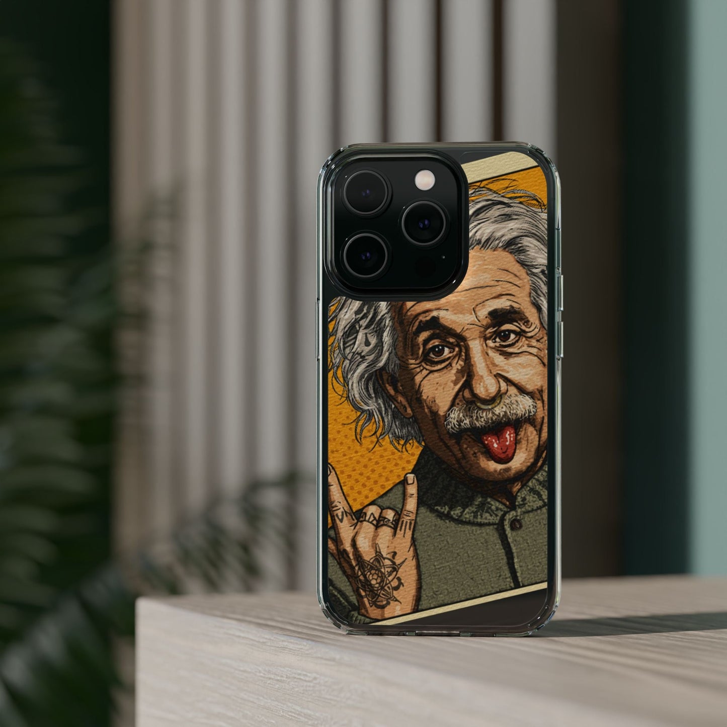 Edgy Einstein Clear Phone Cases