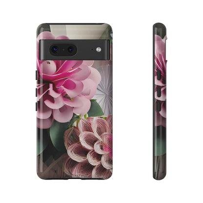 Elegant Paper Flowers Tough Phone Case
