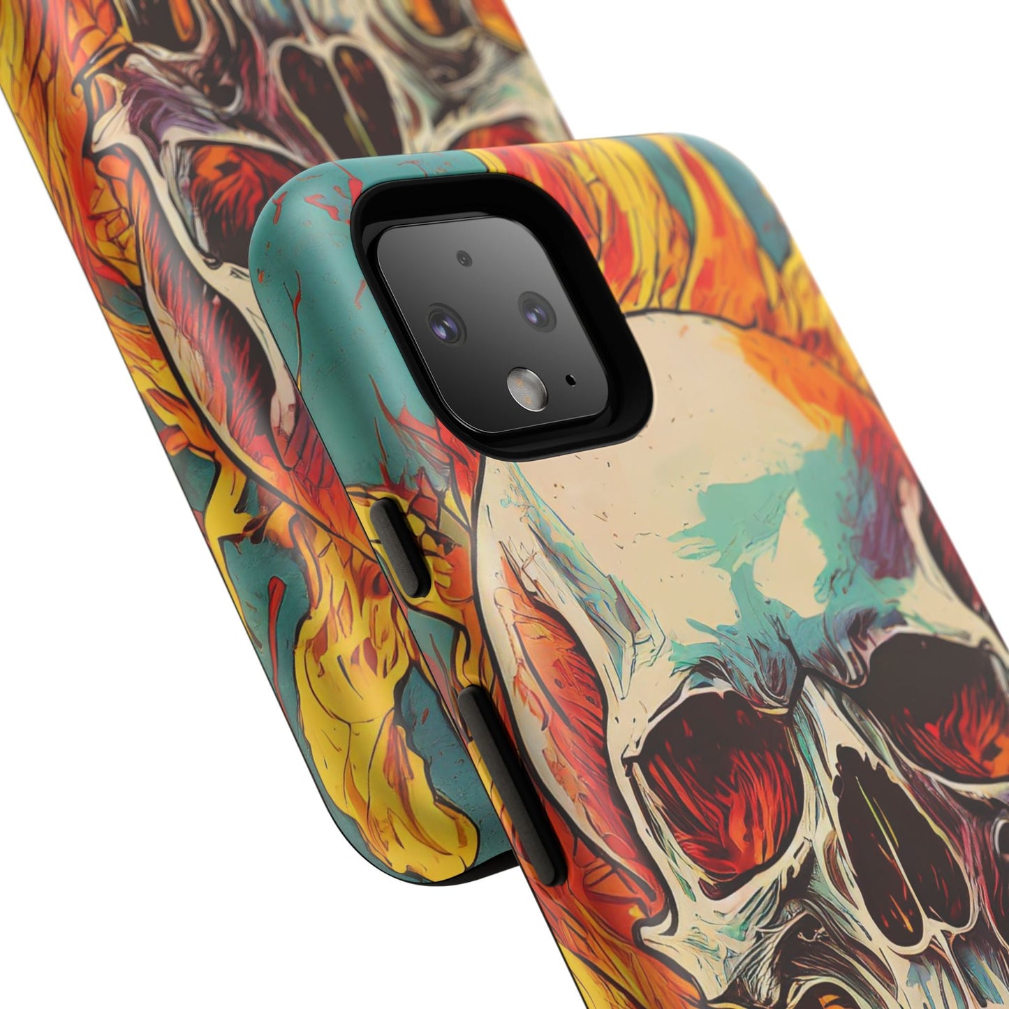 Flaming Skull Tough Phone Case