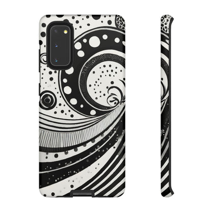 Artistic Black & White Swirl Tough Phone Case