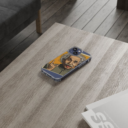 Edgy Einstein Clear Phone Cases