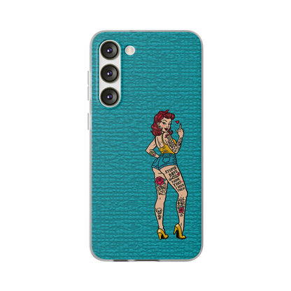 Sassy Pin-Up Stupid Boys Teal Flexi Phone Case