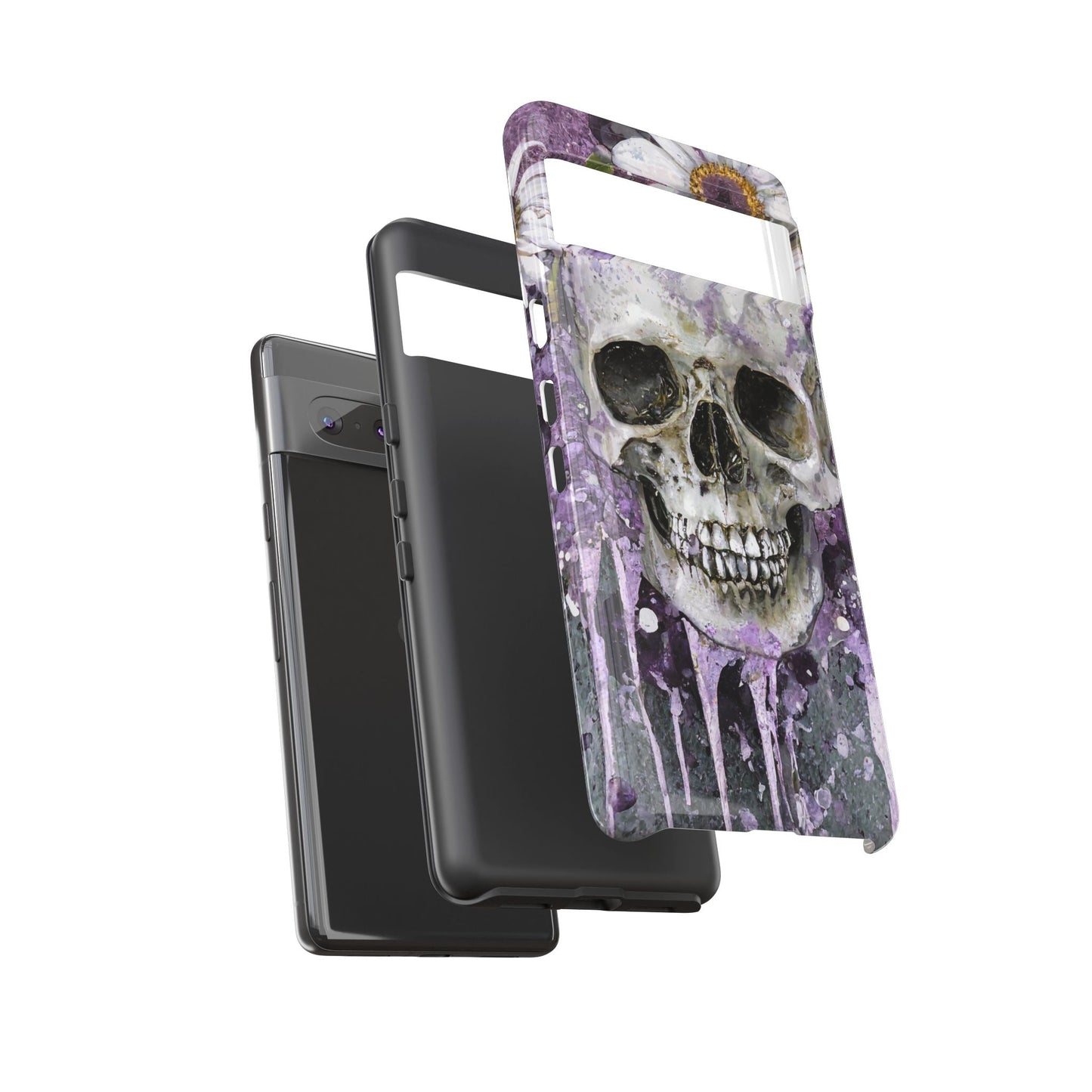Plum Skull and Daisy Tough Phone Case