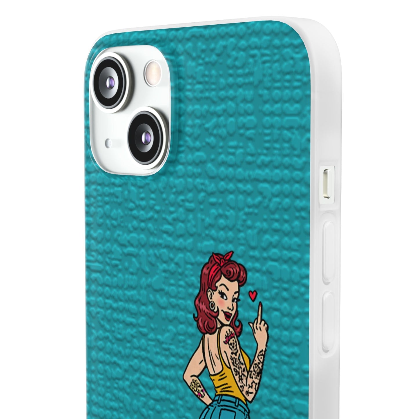 Sassy Pin-Up Stupid Boys Teal Flexi Phone Case