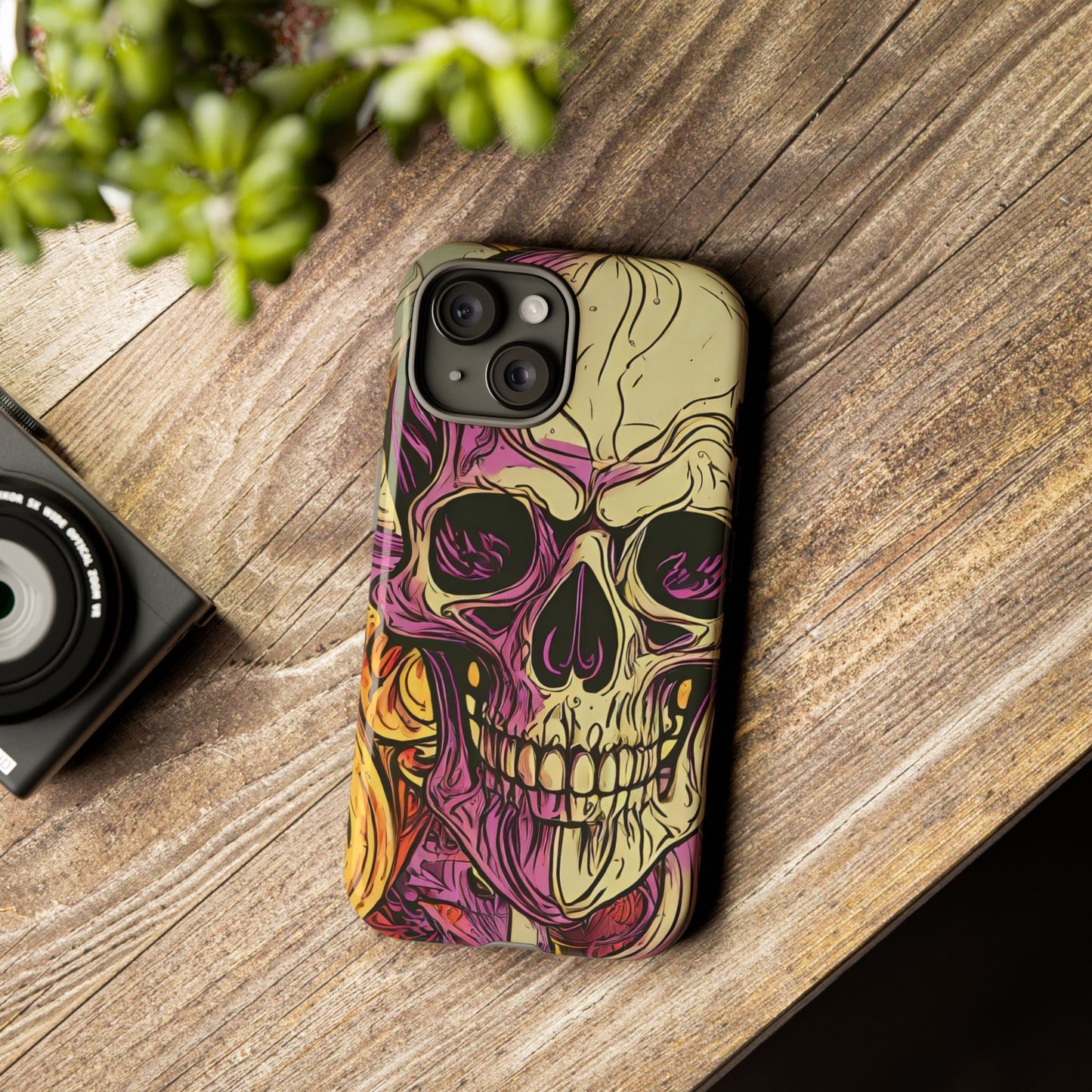 Abstract Purple Skull Tough Phone Case