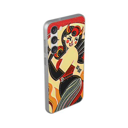 Red & Black Female Devil Flexi Phone Case