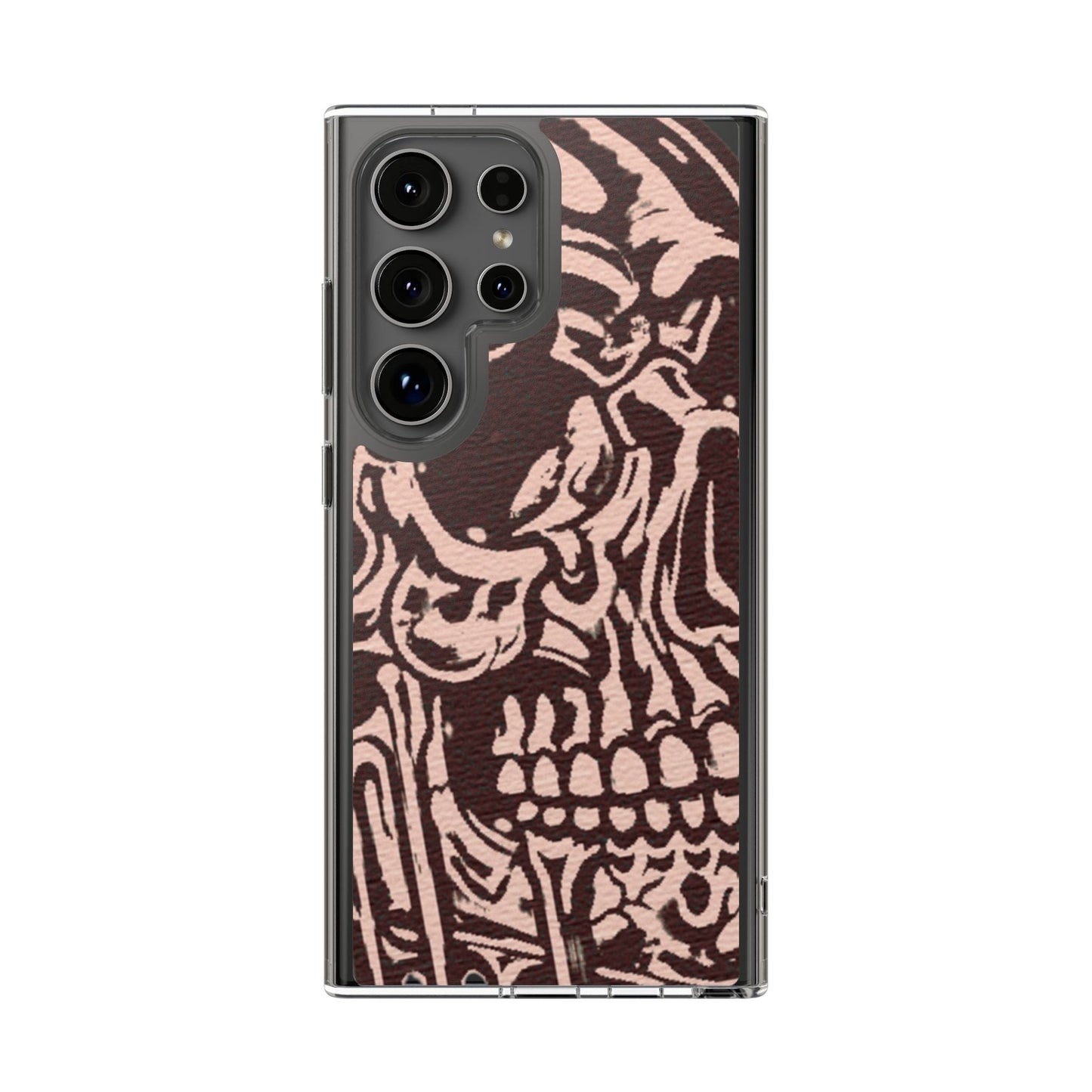 Gothic Abstract Skull Clear Phone Case