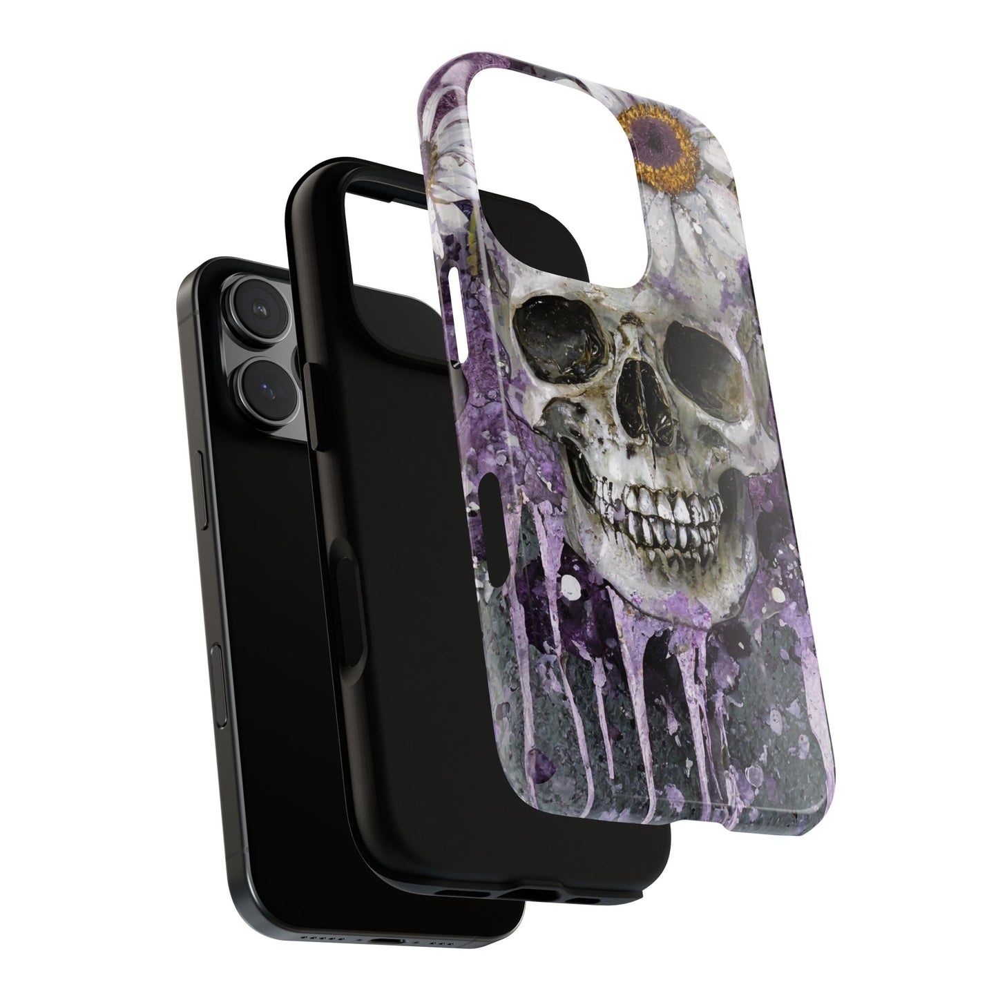Plum Skull and Daisy Tough Phone Case