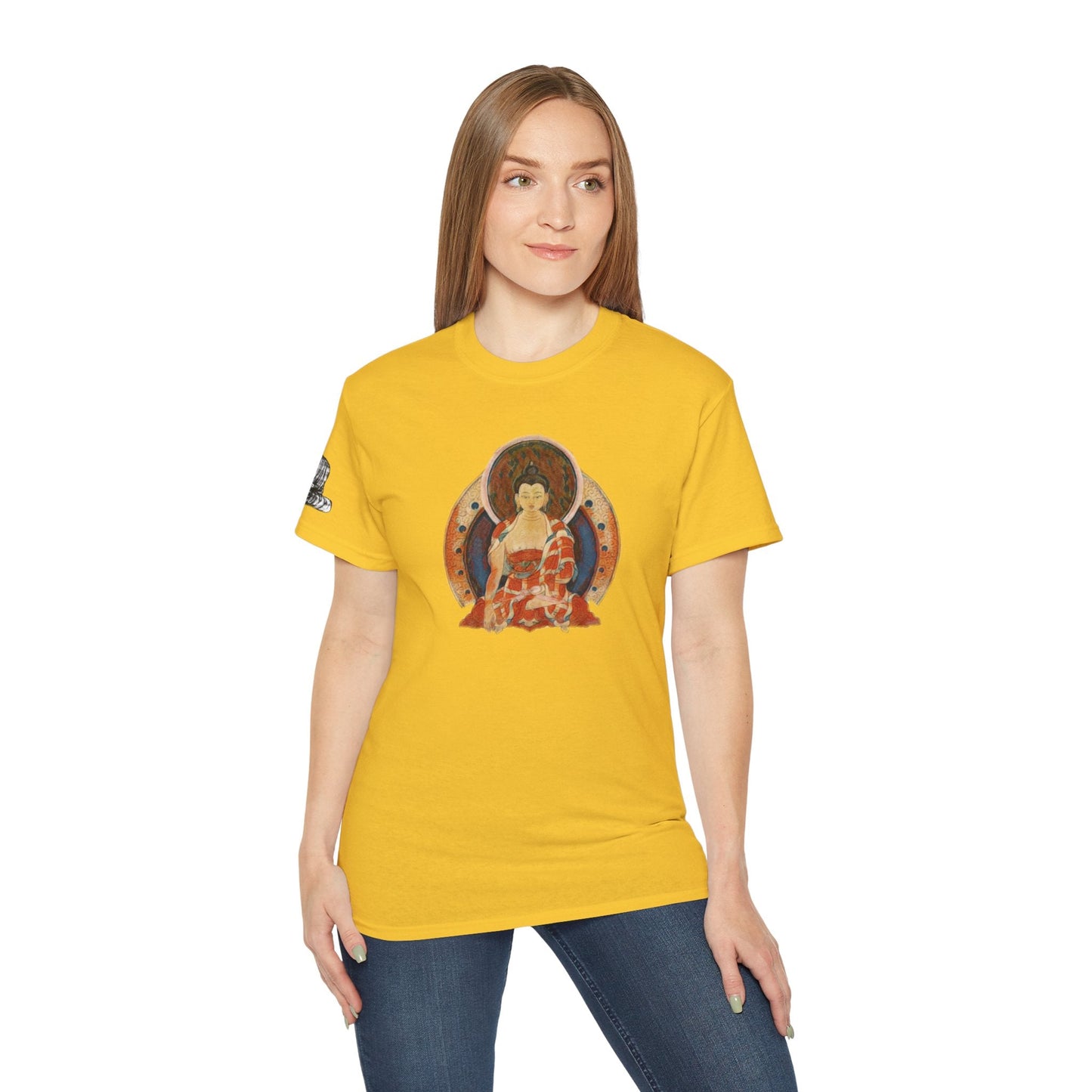 Fine Art Buddha Oil Paint Print Unisex Ultra Cotton Tee