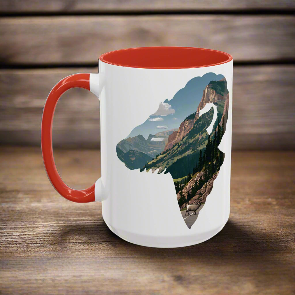 Glacier National Park Big Horned Sheep Colored Coffee Mug 11oz 15oz