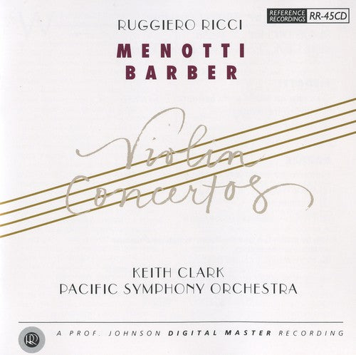 RUGGIERO RICCI - Violin Concertos Music CD