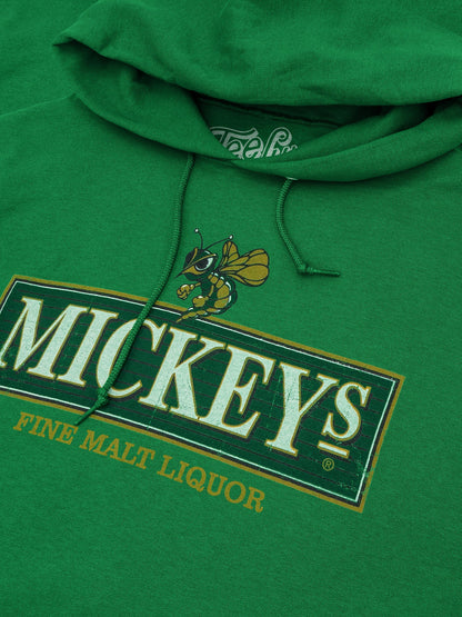 Mickey's Fine Malt Liquor Hornet Logo Hooded Sweatshirt - Kelly Green