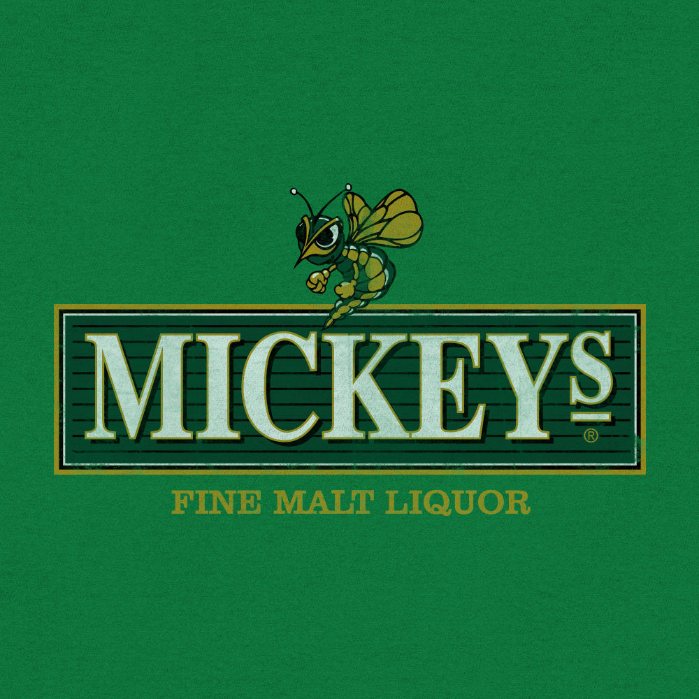 Mickey's Fine Malt Liquor Hornet Logo Hooded Sweatshirt - Kelly Green - Triathlete Store