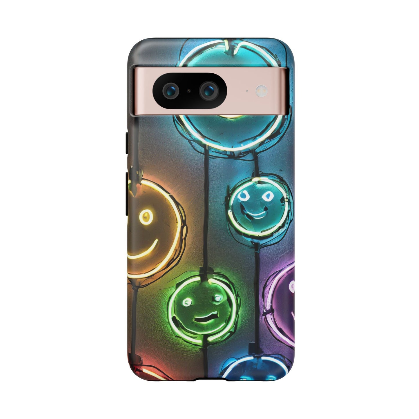 Colorful Neon Smiley Face Phone Case - Tough & Stylish Protection