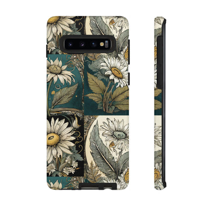 Abstract Teal Daisy Tough Phone Case