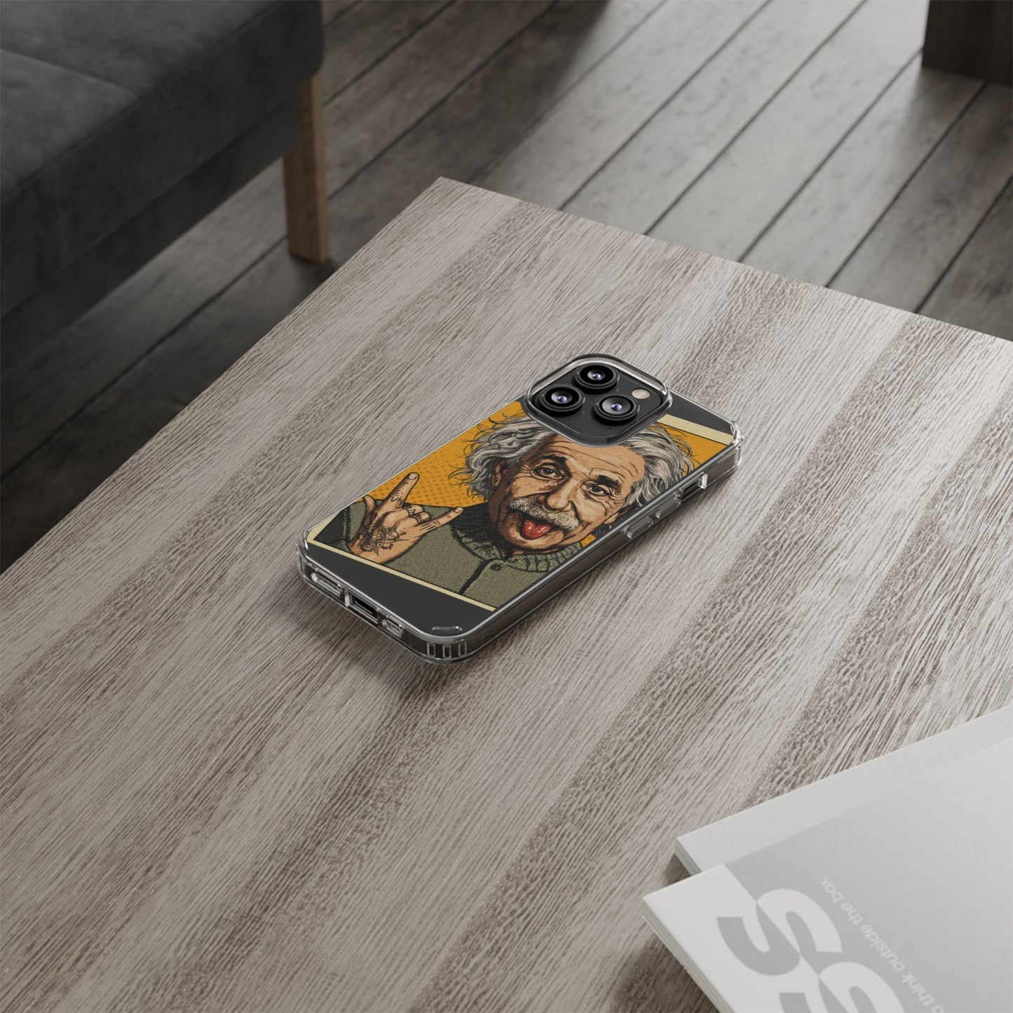 Edgy Einstein Clear Phone Cases