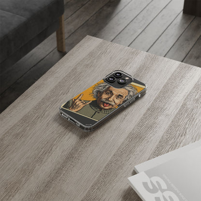 Edgy Einstein Clear Phone Cases