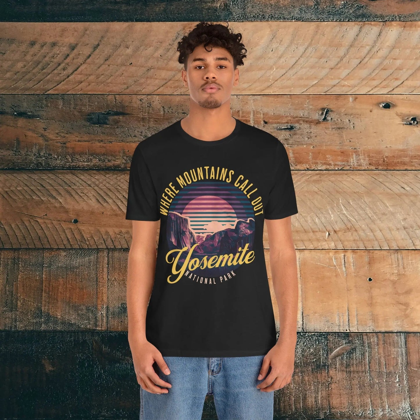 Yosemite National Park Unisex T-Shirt California Retro Mountains Call Out
