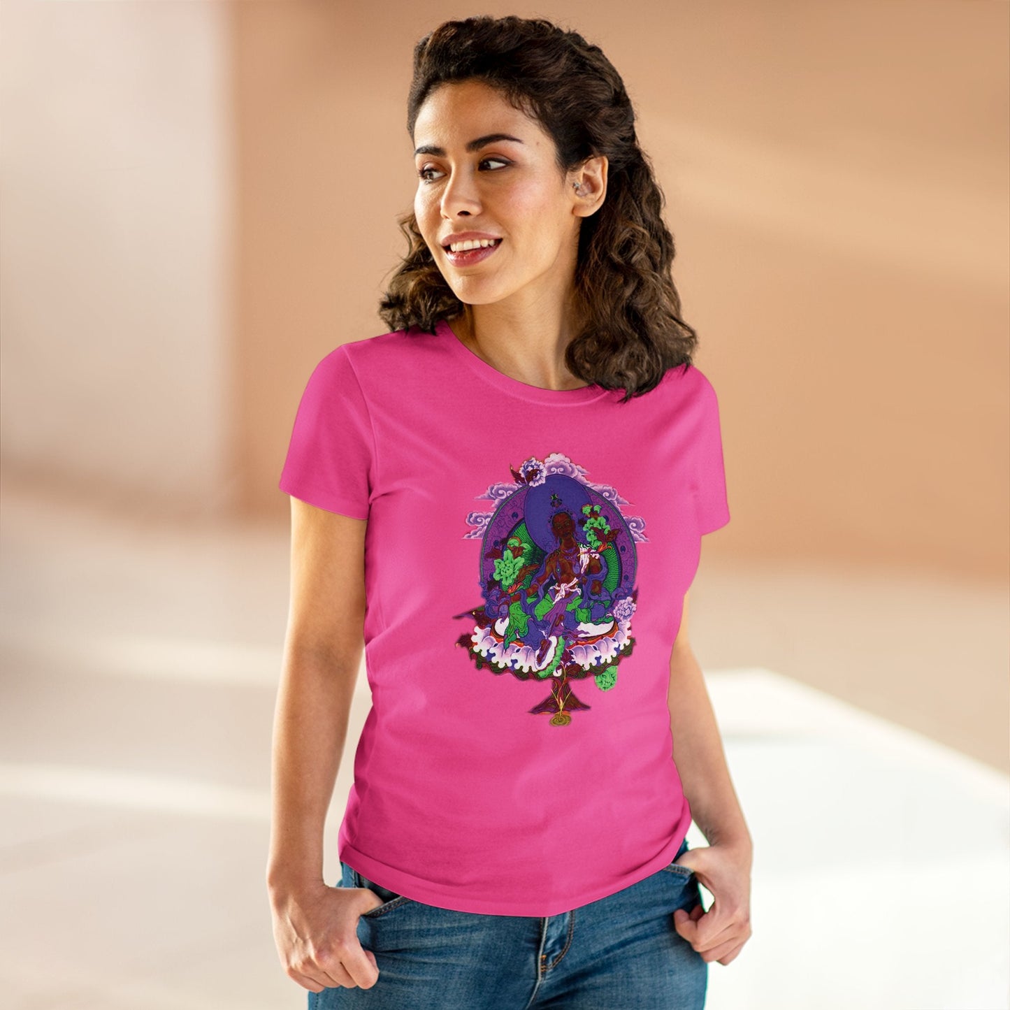 Buddha Pastel Sketch Women's Cotton Tee