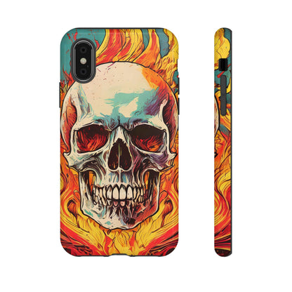 Flaming Skull Tough Phone Case