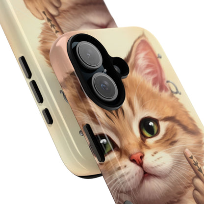 Evil Kitty Giving the Bird Tough Phone Case