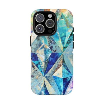 Diamond Blue Abstract Tough Phone Case
