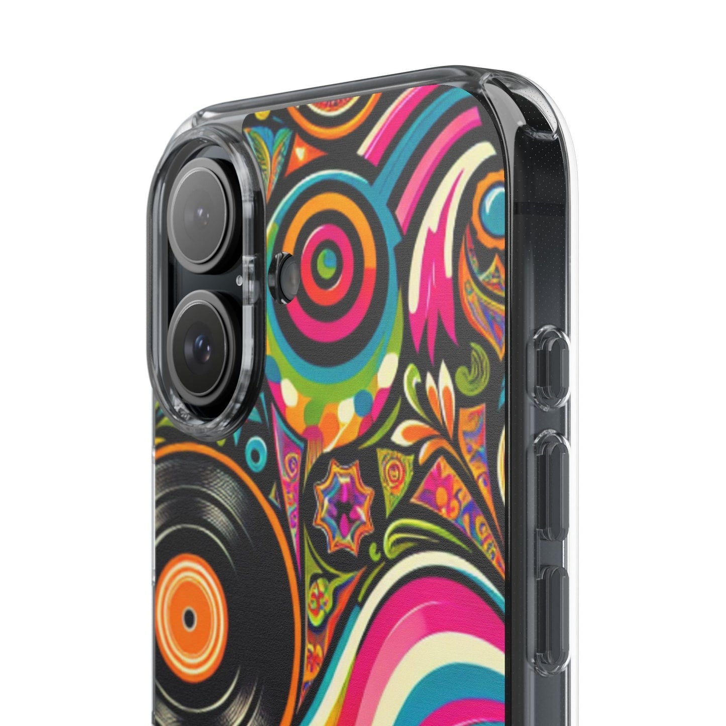 Colorful Vinyl Record Clear Phone Case