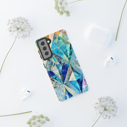 Diamond Blue Abstract Tough Phone Case