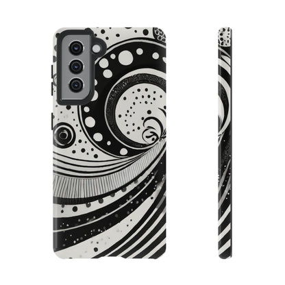Artistic Black & White Swirl Tough Phone Case