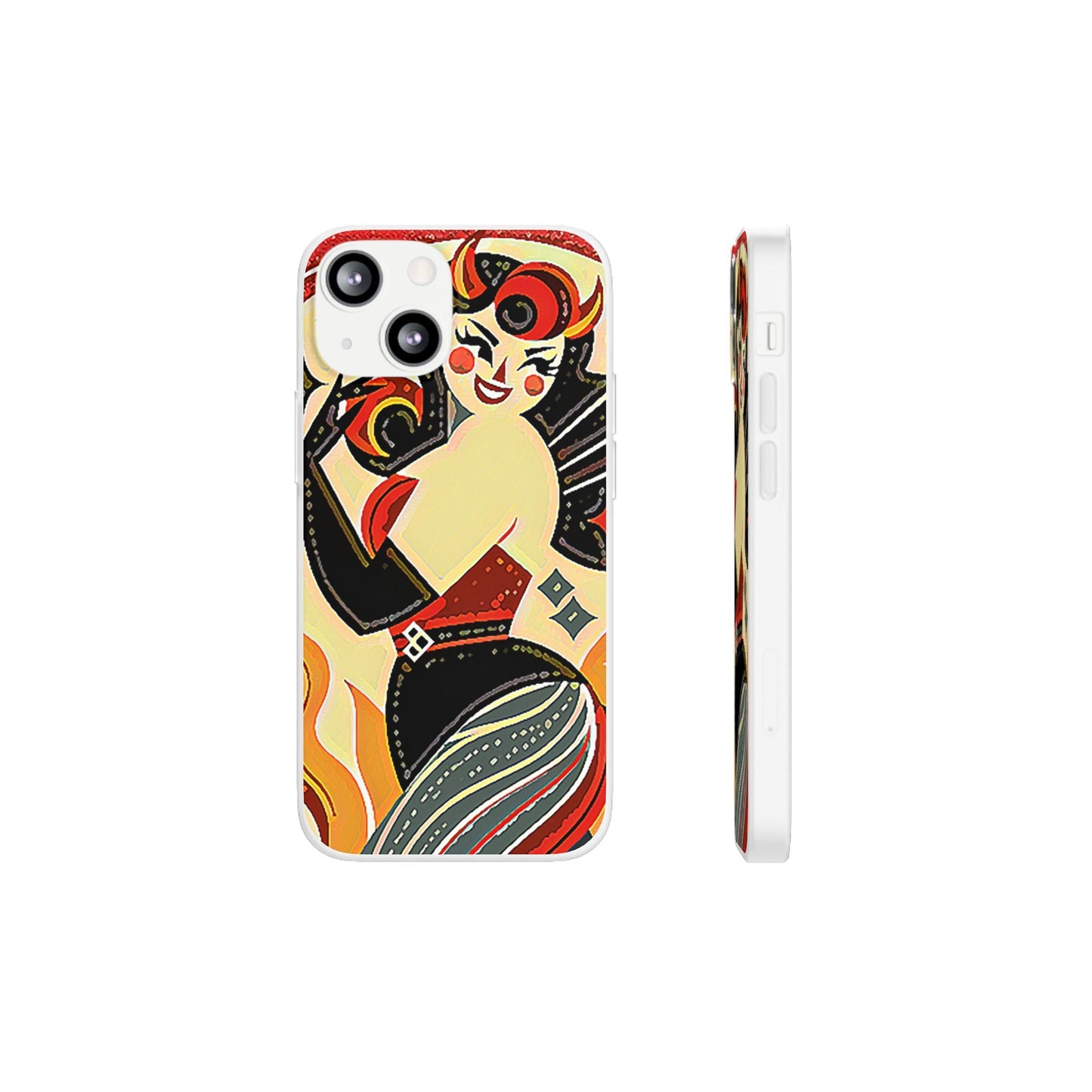 Red & Black Female Devil Flexi Phone Case