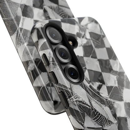 Abstract Checker Print Tough Phone Case