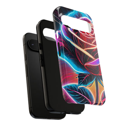 Artistic Neon Rose Tough Phone Case