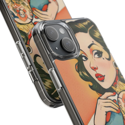 Retro Pin Up Clear Phone Case