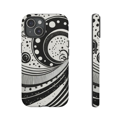 Artistic Black & White Swirl Tough Phone Case