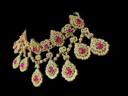 BR490 MEHTAB bridal set in ruby ( READY TO SHIP )