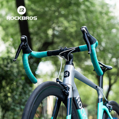 ROCKBROS Silicone PU Bicycle Handlebar Tape Soft Breathable Road Bike Tape Shock-absorption Anti-Slip Gravel Bicycle Handlebar Wrap Drop Bar Belt