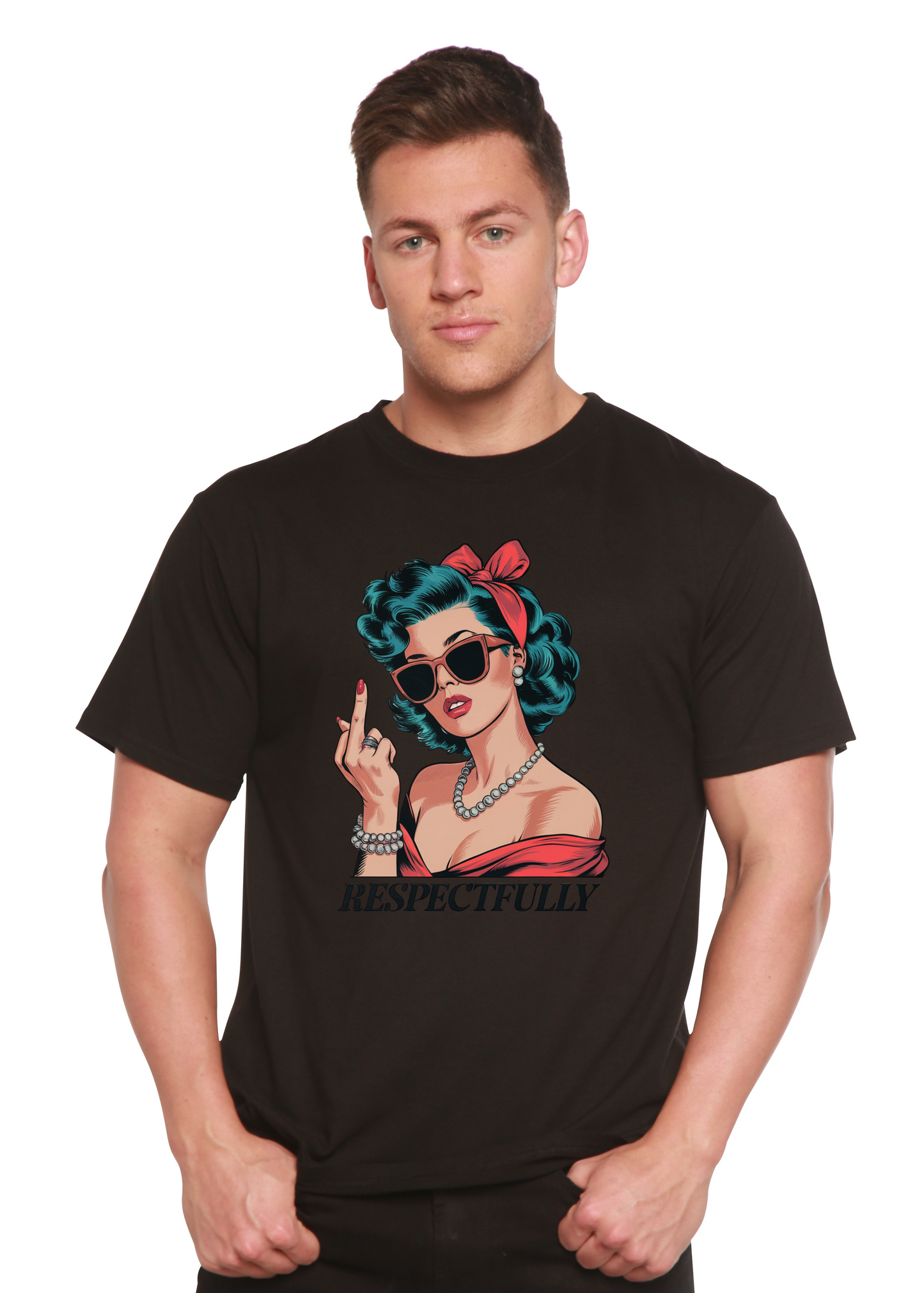 Respectfully Middle Finger Unisex Bamboo/Cotton Graphic T-Shirt