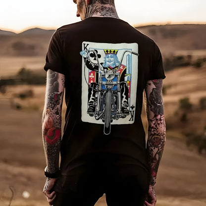 Style and Fashion Graphic Cotton T-shirt For Biker