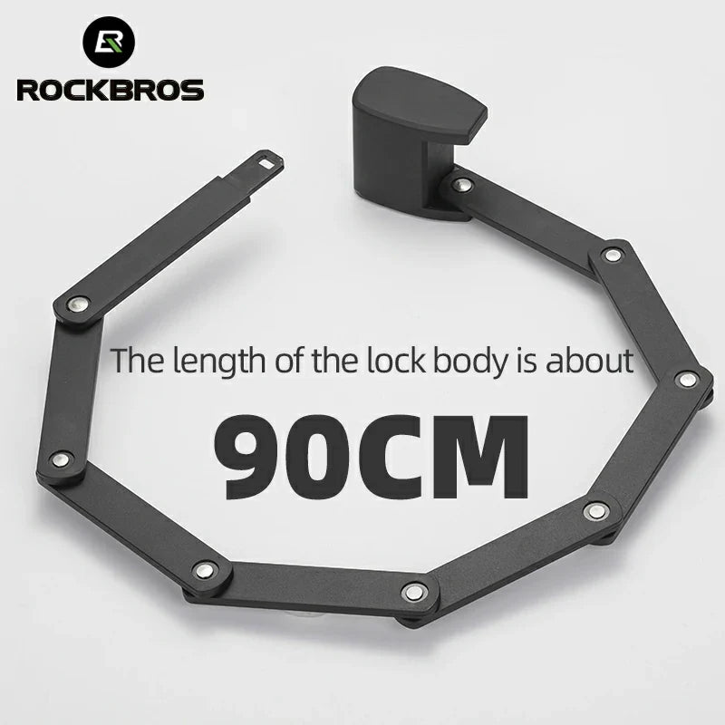 ROCKBROS Folding Bike Lock Smart Fingerprint Heavy Duty Anti Theft Bike Lock