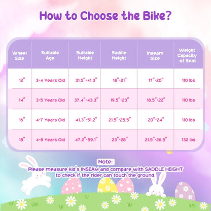 12-Inch Girls Bike with Training Wheels for Ages 3-4