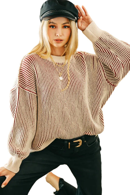 Two-Tone Crewneck Sweater