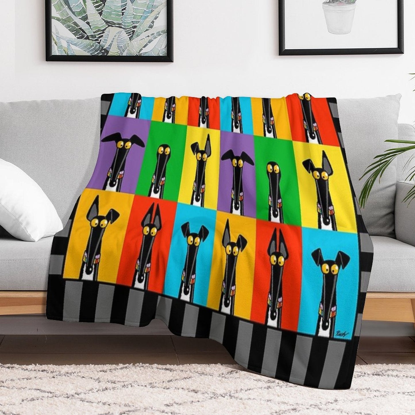 Greyhound Semaphore Throw Blanket