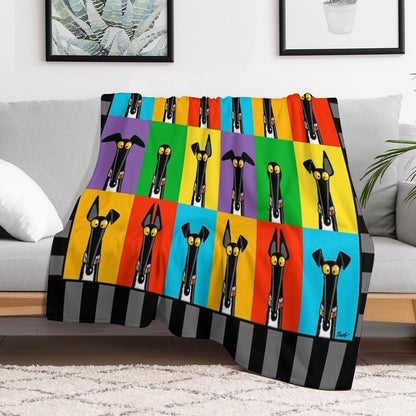 Greyhound Semaphore Throw Blanket