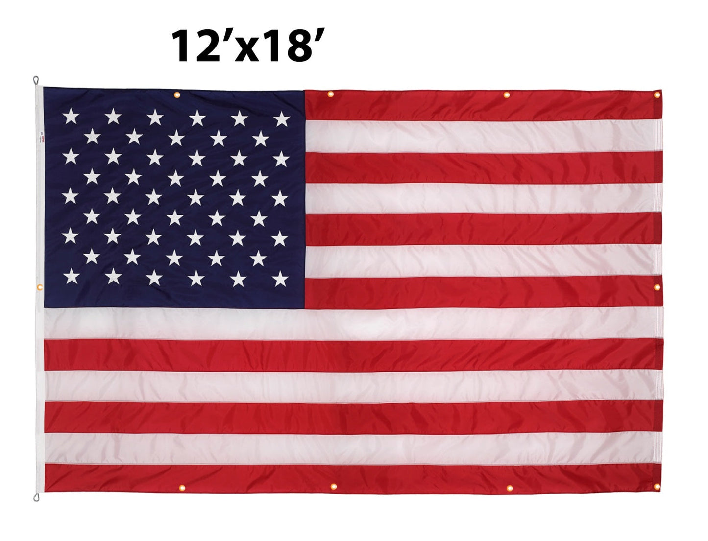 Nylon American Flag with Grommets Along Edges for Wall Hanging - Indoor or Outdoor *Made in USA*