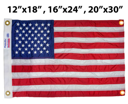 Nylon American Flag with Grommets Along Edges for Wall Hanging - Indoor or Outdoor *Made in USA*