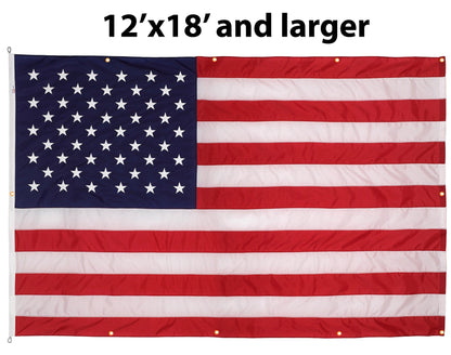 Nylon American Flag with Grommets Along Edges for Wall Hanging - Indoor or Outdoor *Made in USA*