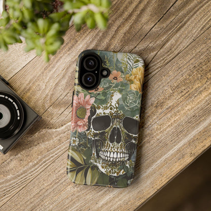 Floral Skull Tough Phone Case